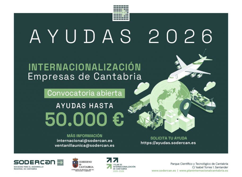 SODERCAN impulsa un nuevo programa de ayudas directas para reforzar la internacionalización de las empresas